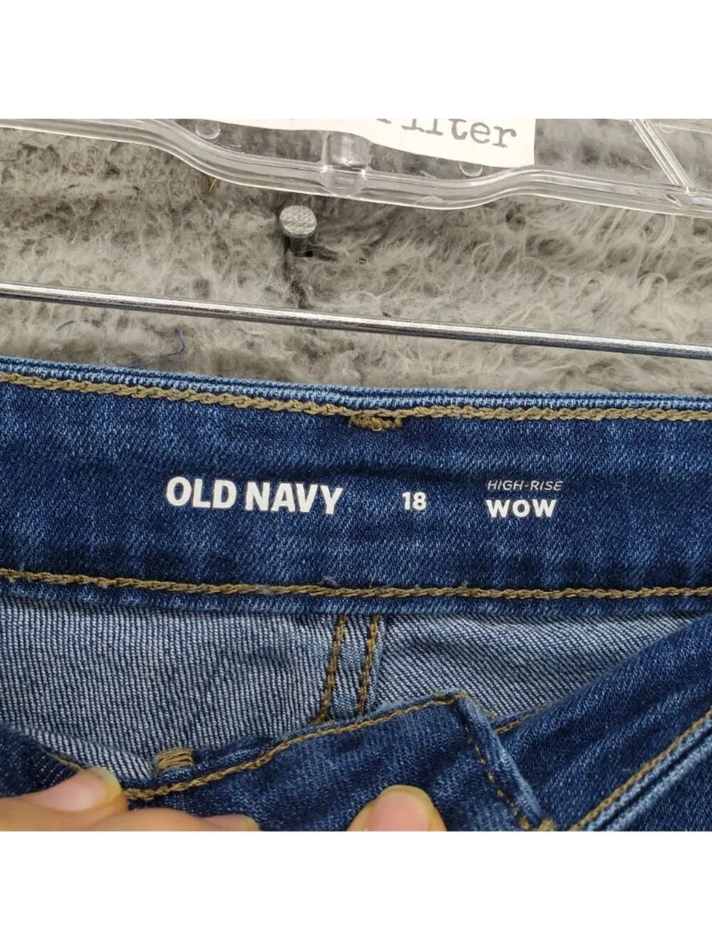Old Navy Shorts Womens 18 Blue High-Rise Wow Stretch Denim Jorts *Read*